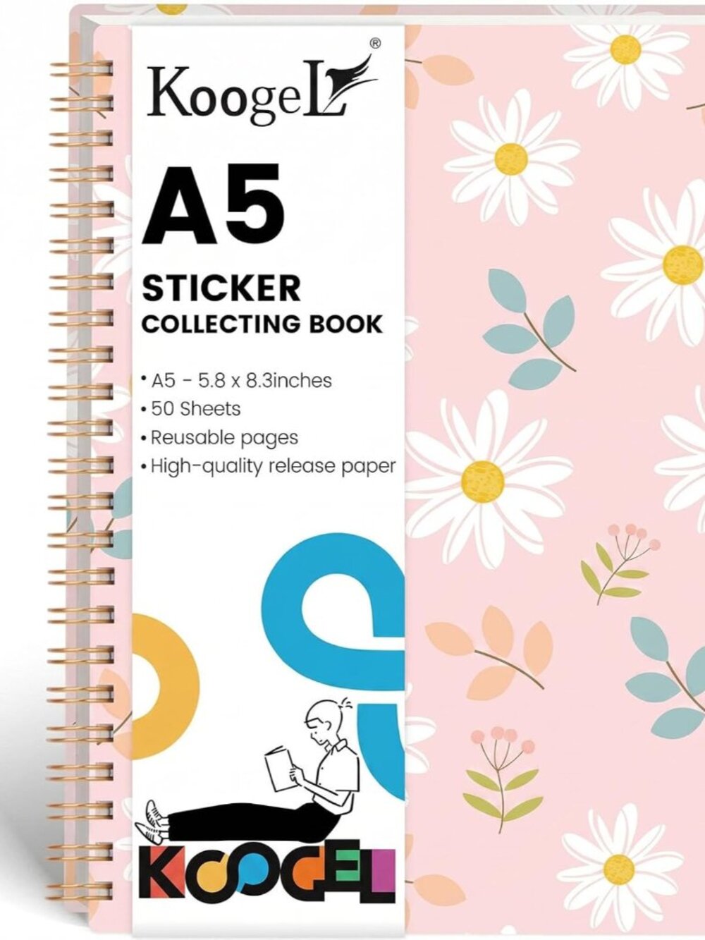 50 Sheets Reusable Sticker Book for Kids and Adults, A5